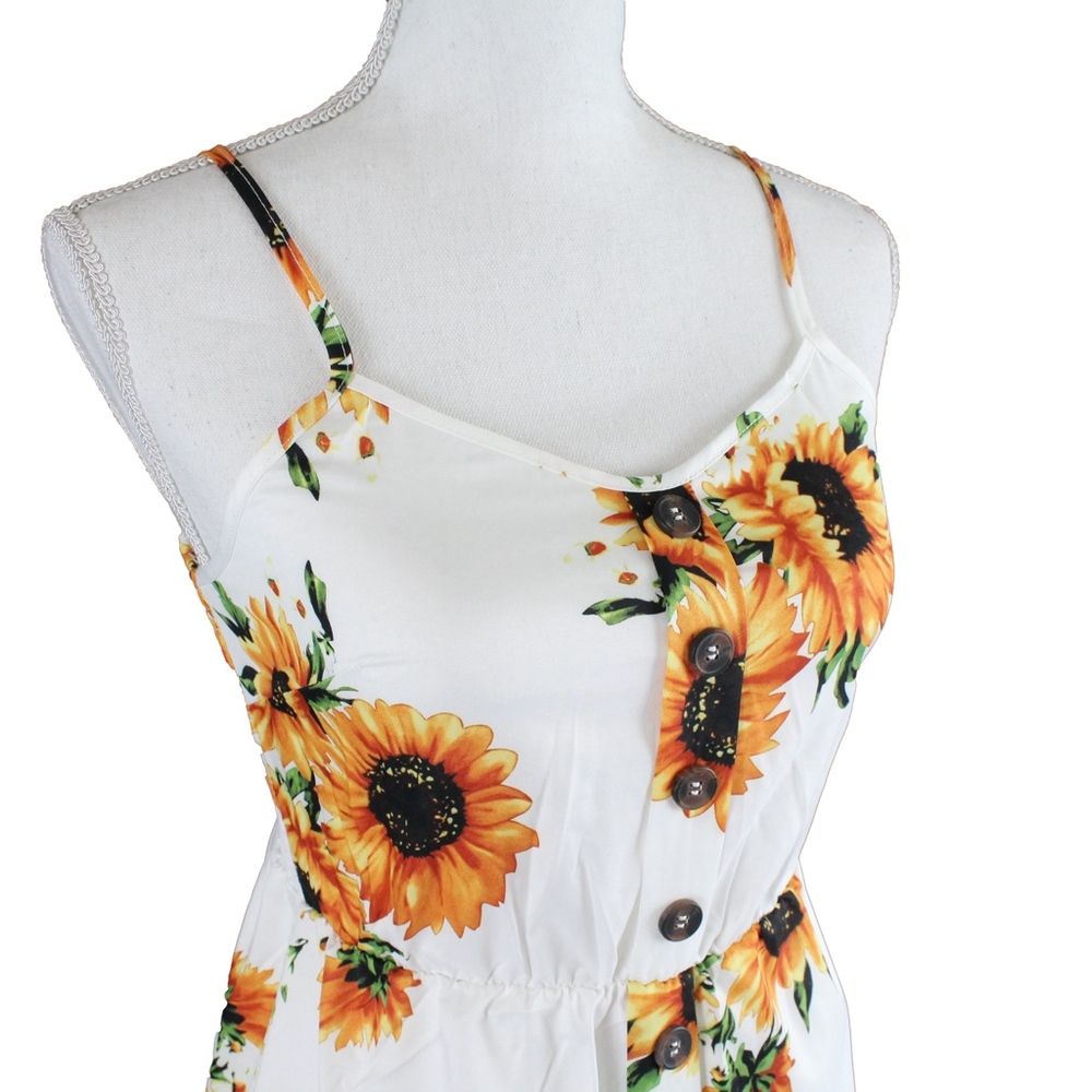 Button Detail Sunflower Cami Midi Dress - Picture 8 of 8